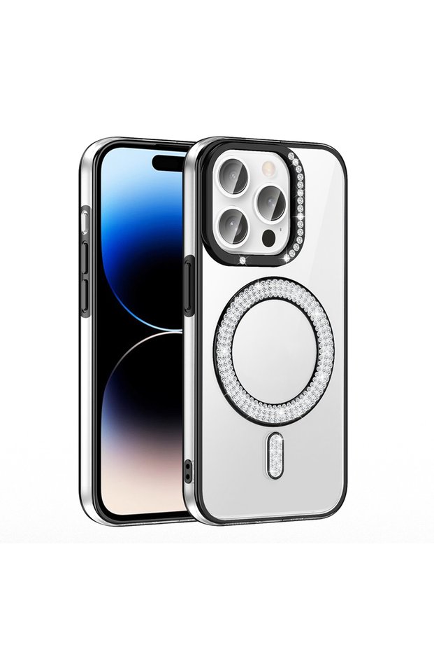 iPhone 15 Pro Max Case Magsafe Featured Stone Design Black Cover Loggerhead