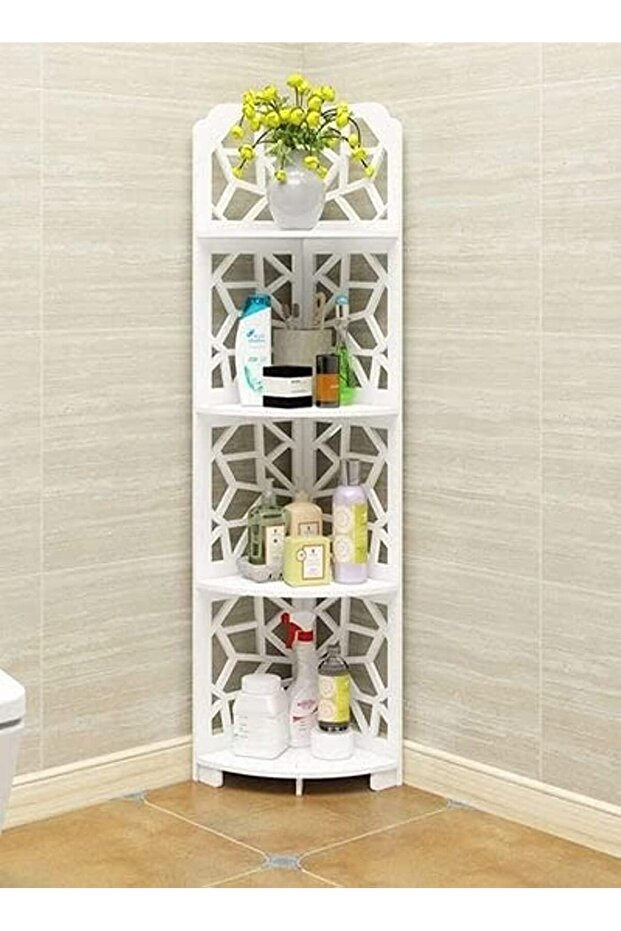 FFD Corner Shelf Bathroom Storage Organizer Stand - Small Cabinet With Shelves for Bathroom Floor