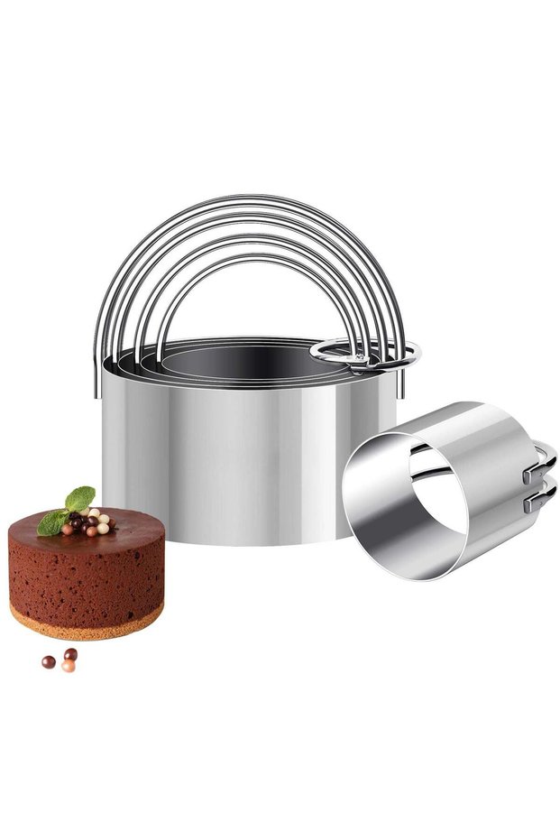 Stainless Steel Circle Biscuit Cutter Set - Professional Round Cookies Mold with Ring Handle for Ba