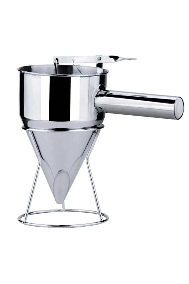 DubaiGallery Stainless Steel Donut Cupcake Batter Dispenser Funnel Pancake Maker Helper Rack (silve