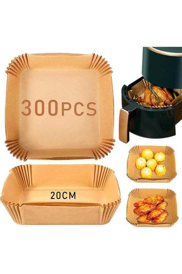300Pcs Air Fryer Liners, Square Disposable Mats, Non-Stick Parchment Greaseproof Oil Paper, Oil,Wa