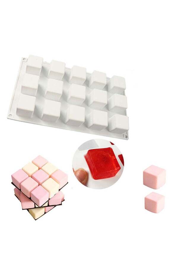 3D Square Cube Shape Silicone Mold Mousse Cake Baking Molds For Caramel Candy Dessert Cheesecake Tr