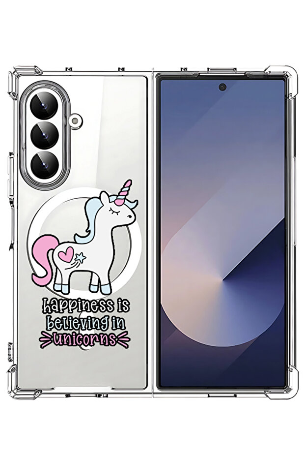 Case for Samsung Galaxy Z Fold 7 Compatible with MagSafe, Shockproof Cover Happiness is believing