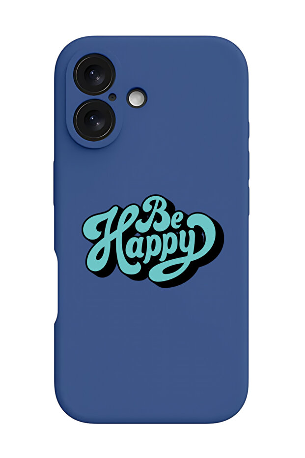 iPhone 16 Plus Blue Protective Liquid Silicone Shockproof Case - Be happy