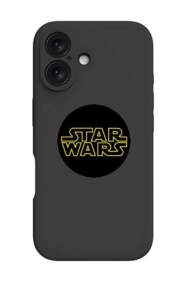 iPhone 16 Plus Black Protective Liquid Silicone Shockproof Case - Star wars