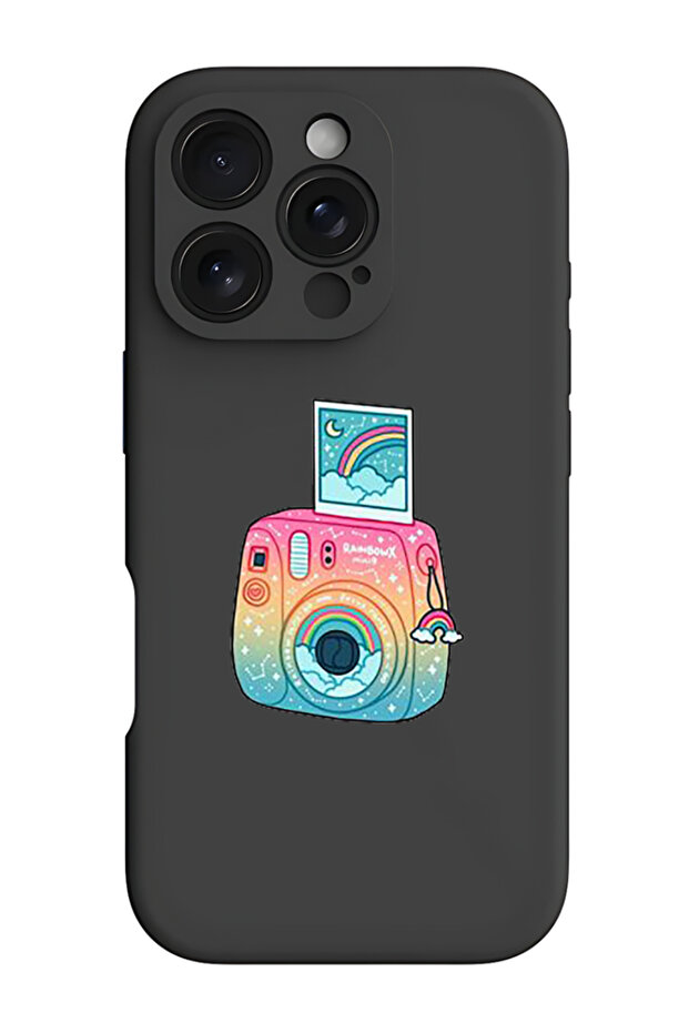 iPhone 16 Pro Black Protective Liquid Silicone Shockproof Case - Polaroid