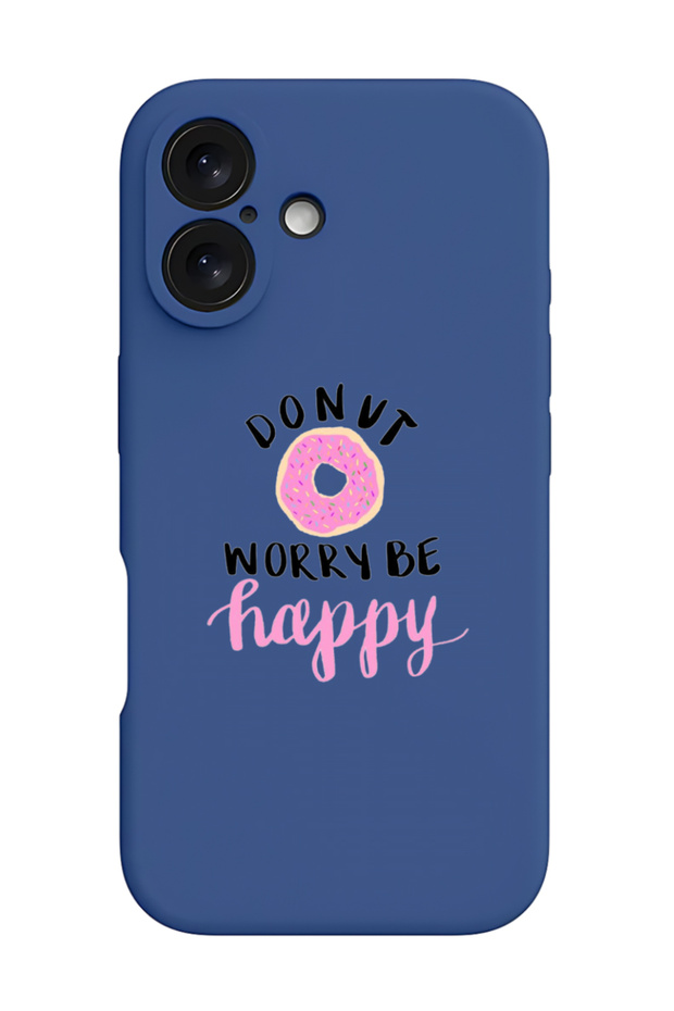 iPhone 16 Blue Protective Liquid Silicone Shockproof Case - dont-worry-be-happy