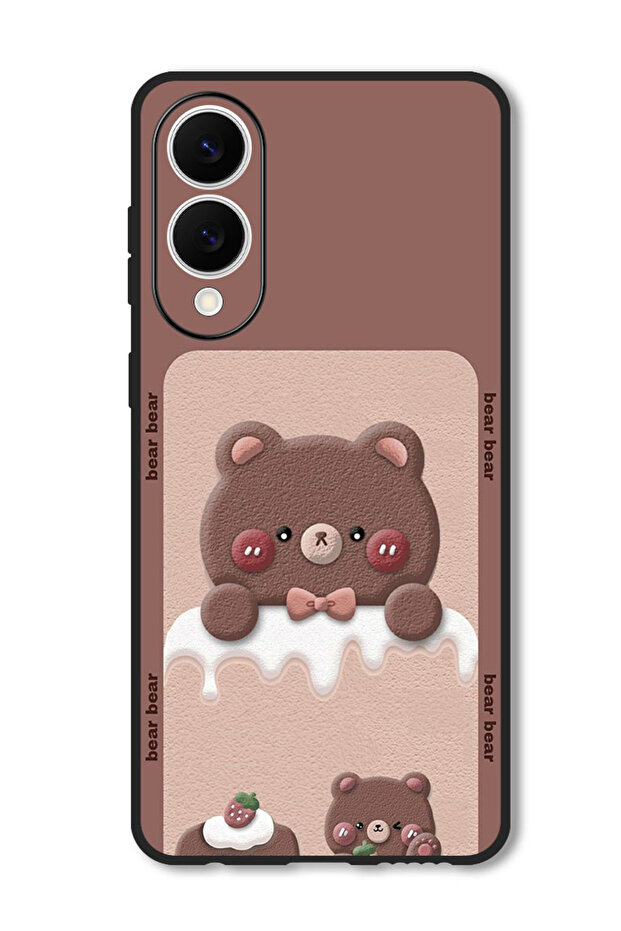 Case Compatible with Samsung Galaxy S25 Edge 6.7 Inch Protection Shockproof Cover Bear Strawberry
