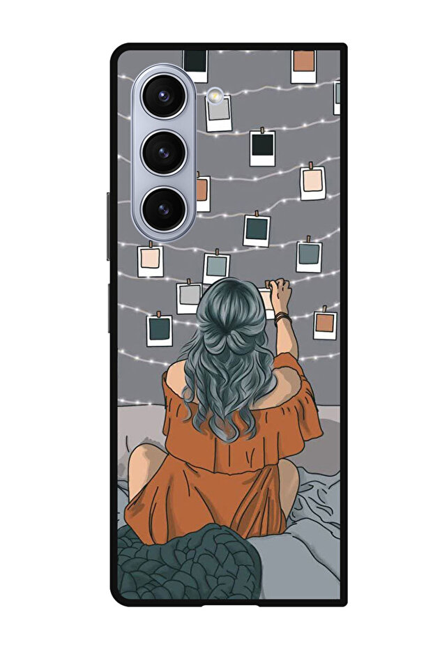 Protective Case Anti Scratch Shock Proof Cover For Samsung Galaxy Z Fold 5 Polaroid and lights