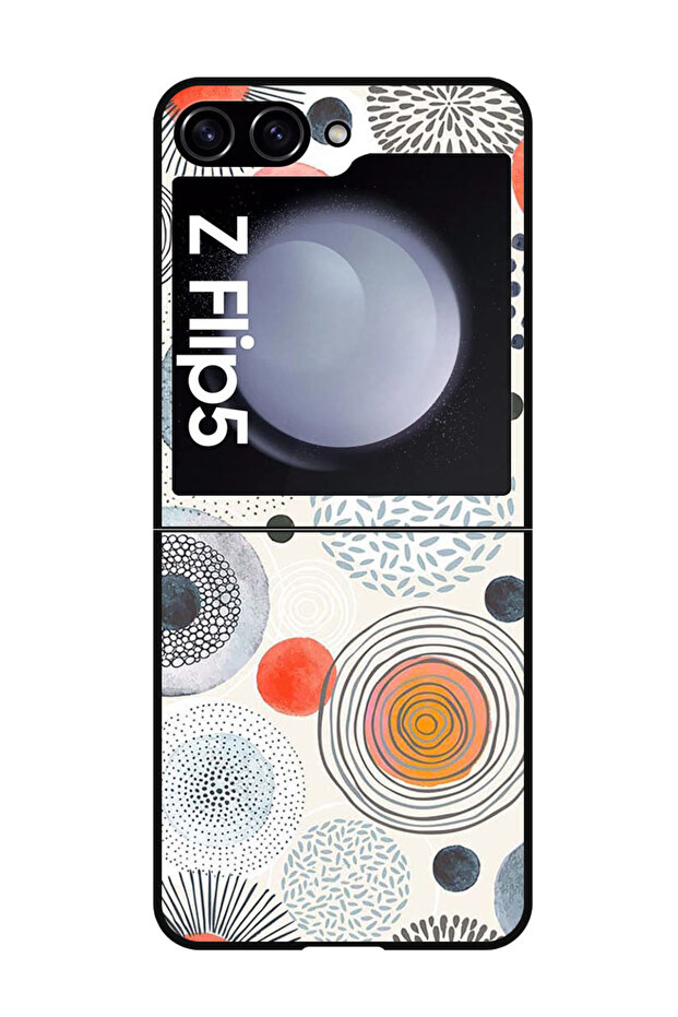 Protective Case Anti Scratch Shock Proof Cover For Samsung Galaxy Z Flip 5 Circles Colourful