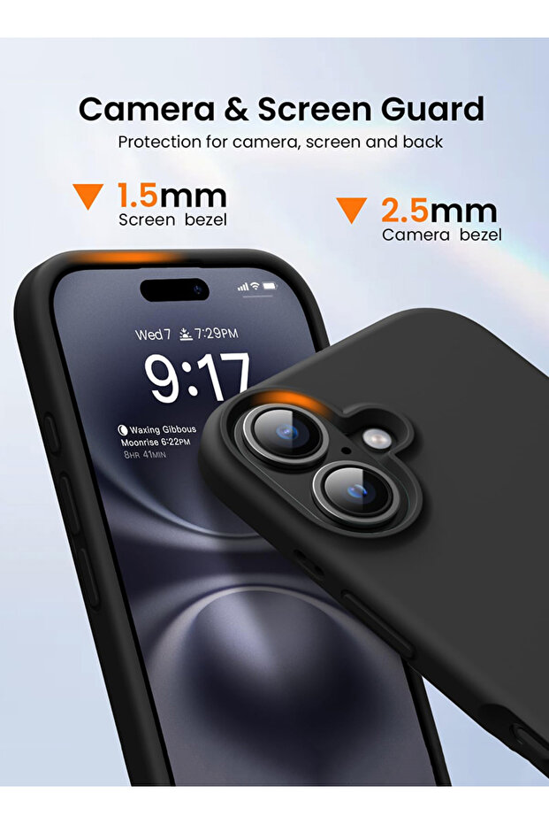 غطاء حماية سيليكون سائل مقاوم للصدمات لهاتف iPhone 16 Plus أسود - Adobe - 3