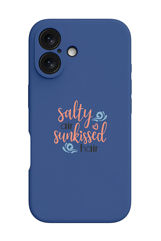 iPhone 16 Plus Blue Protective Liquid Silicone Shockproof Case - Salty air sunkissed