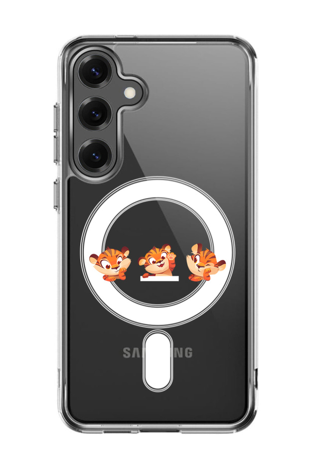 Case for Samsung S25 Plus 6.7-inch For MagSafe, Shockproof Phone Cover Cute tiger
