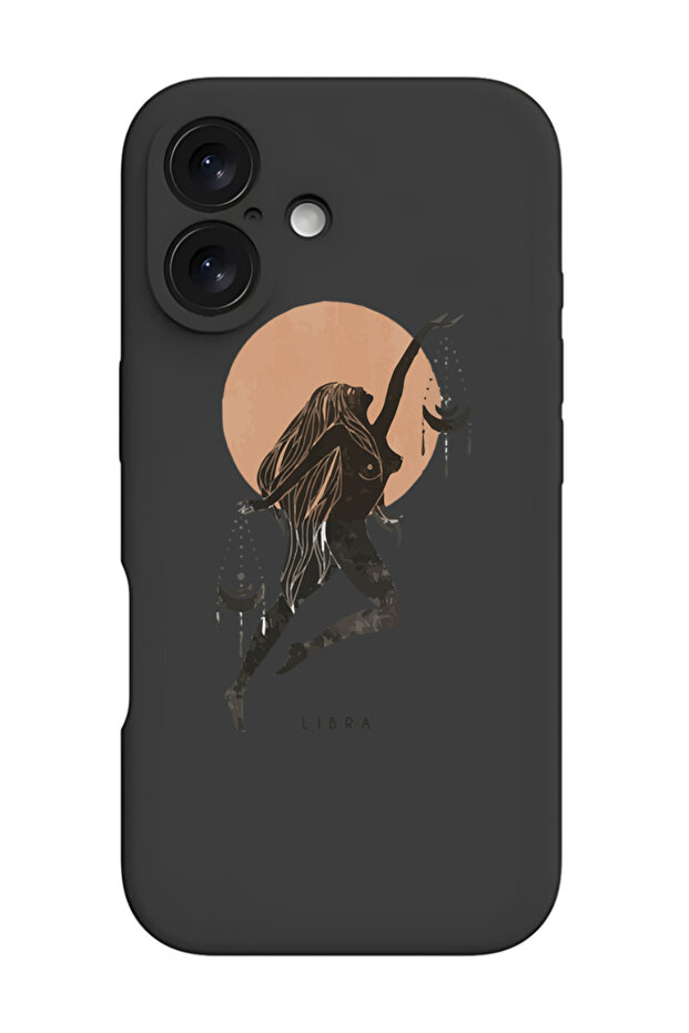 iPhone 16 Plus Black Protective Liquid Silicone Shockproof Case - Libra - 1