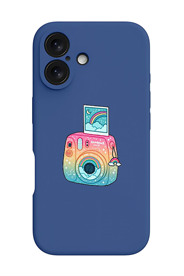 iPhone 16 Blue Protective Liquid Silicone Shockproof Case - Polaroid