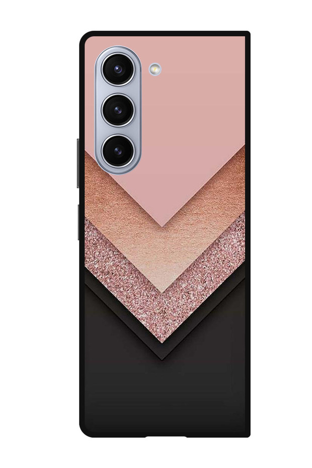 Protective Case Anti Scratch Shock Proof Cover For Samsung Galaxy Z Fold 5 Black Golden & Pink