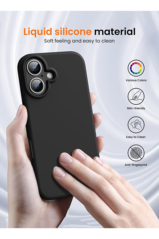 غطاء حماية سيليكون سائل مقاوم للصدمات لهاتف iPhone 16 Plus أسود - Adobe - 2