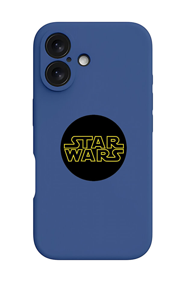 iPhone 16 Blue Protective Liquid Silicone Shockproof Case - Star wars