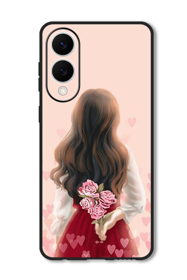Case Compatible with Samsung Galaxy S25 Edge Protection Shockproof Cover Girl Hiding Flowers