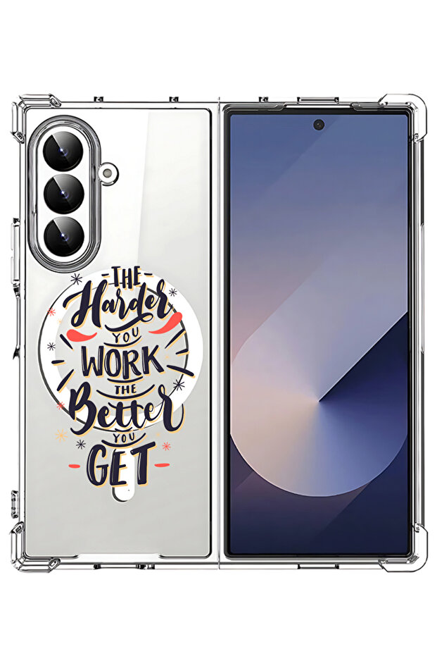 Case for Samsung Galaxy Z Fold 7 Compatible with MagSafe, Shockproof Phone Cover Harder you work