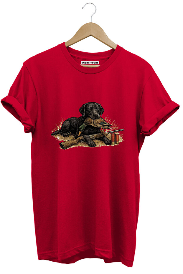 Hunting Black Labrador Hunting Dog Duck Hunting Flare Printed Unisex 100% Cotton Basic T-Shirt