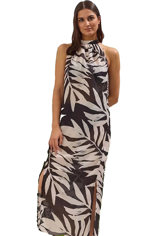 Women's Maxi Beach Dress Healing Patterned Voile Fabric Comfortable Fit Summer Essential for Summer