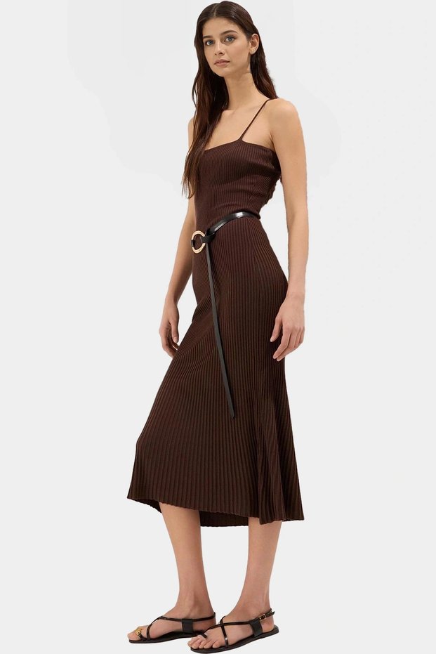 Women's Midi Dress Knitwear Fabric Square Collar a Line Casual Stylish Style Weekend Quality Material