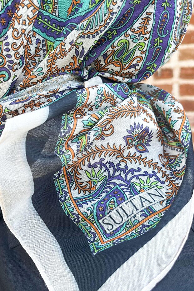 Sultan Fresh Pamuk Eşarp - Çini Desen - SFE012-01 - 3