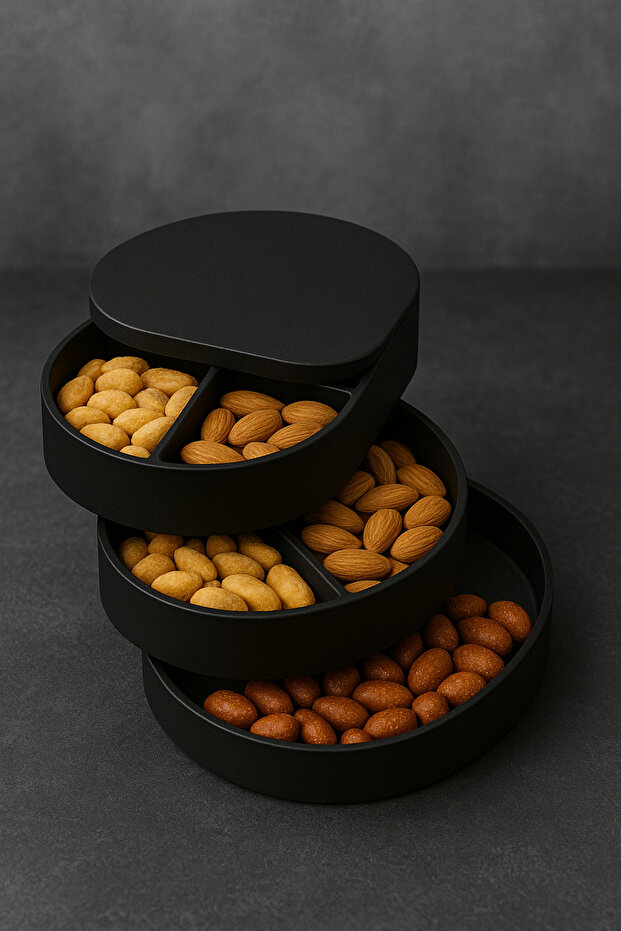 3 Katlı Döner Bölmeli Modern Çerezlik - 3