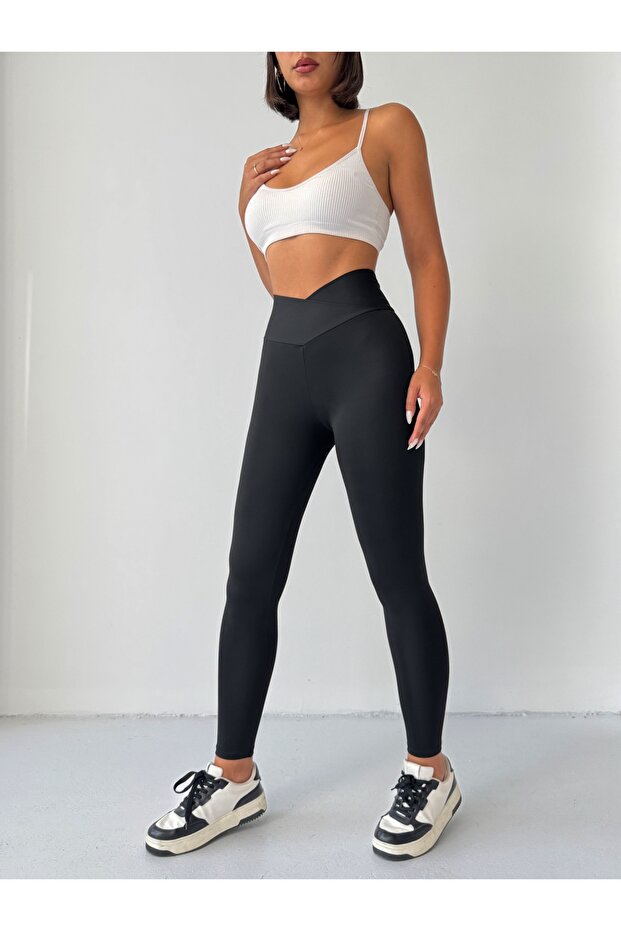 Трусики з високою талією, з кроковим поясом, вузькими штанинами, чорні - 2