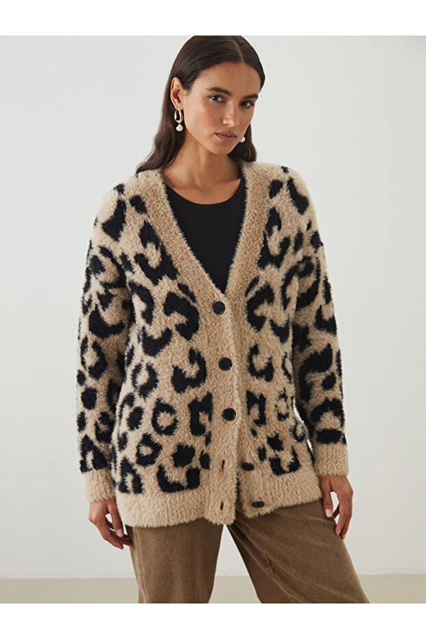 Timeless Store: Timeless Recommendations | V-Neck Patterned Women's Knitwear Cardigan