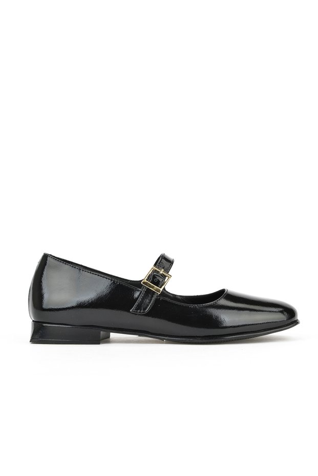 , Women's Genuine Leather Ballerinas 1531050Z25100780K2 Black