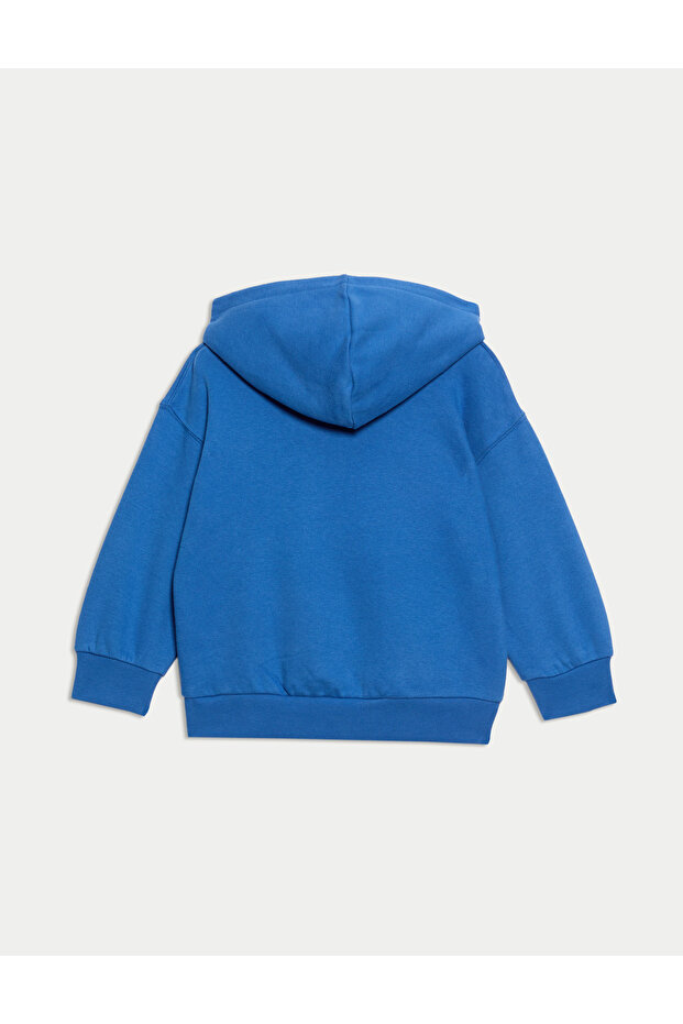 Pamuk Karışımlı Sloganlı Kapüşonlu Sweatshirt (2-8 Yaş) - 2