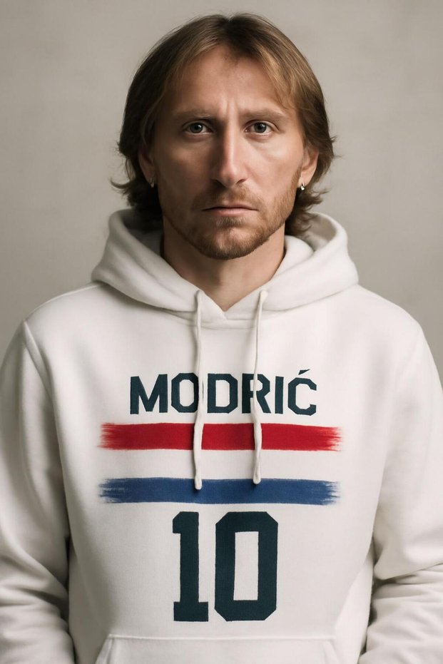 Modrić 10 Hooded Sweatshirt – Croatia Flag Design – 3 Thread Fabric Kangaroo Pocket Unisex