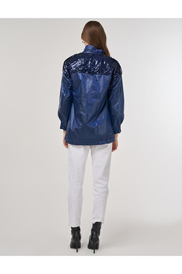 Payet İşlemeli Ceket İndigo - 4