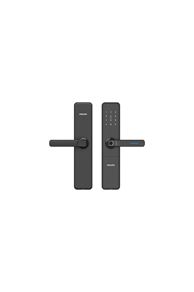 قفل باب ذكي EasyKey DDL609 ببصمة الإصبع وبطاقة الرقم السري ومفتاح أسود