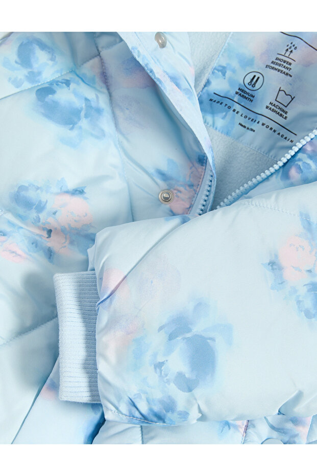 Çiçek Desenli Puffa Mont - 2