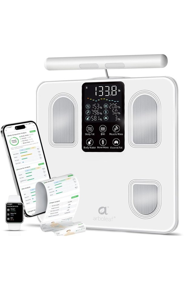 Scale for Body Weight, Bluetooth Smart Digital Weighing Scales with 8 Electrode top-notch standard o