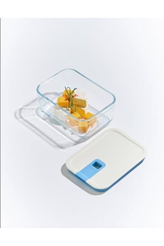 Perfect Seal Rectangle Glass Storage Container 1100ml, Airtight Food Container With Lid, Kit - 5