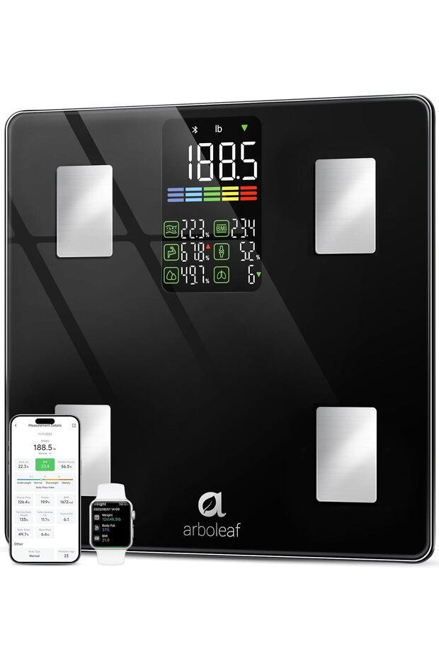 Scale for Body Weight and Fat, High Accuracy Digital Smart Bathroom Scales, Large LED Displ