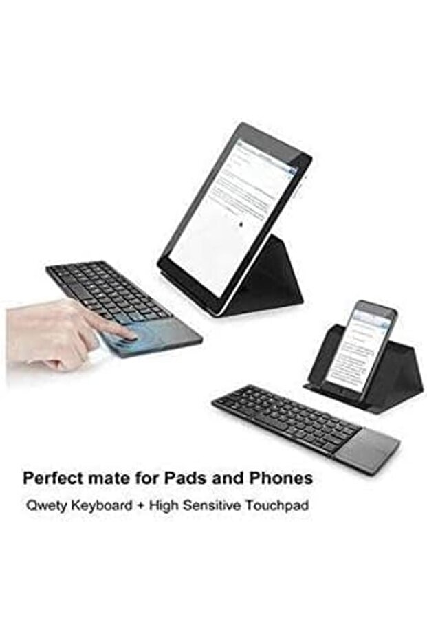 Compatible for Wireless Foldable Keyboard Bluetooth with Touchpad, USB Rechargeable - 4