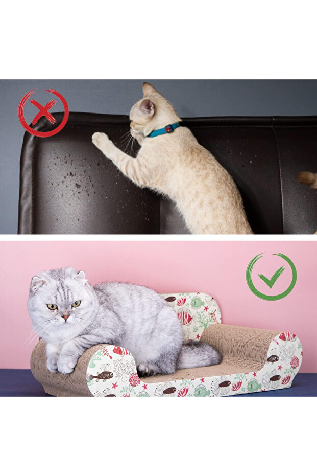 Cat Play Set, Cat Scratching Post, Sofa Shape - 5
