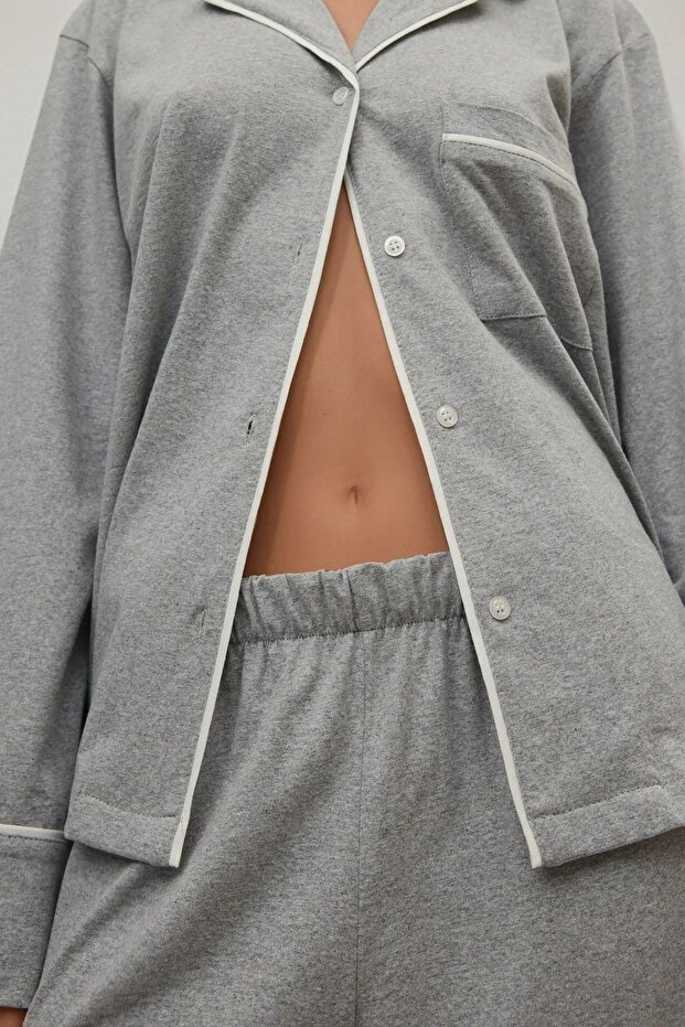 Yumuşak Pamuklu Örme Pijama Takımı - 4