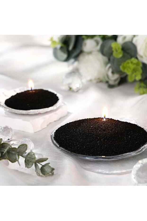 Pearled Candle Wax Sand With 20 Eco Wicks - Black - 1Kg