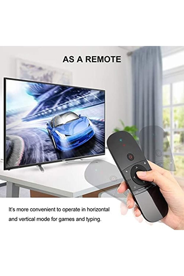 Microware W1 Air Remote Mouse, 2.4GHz Mini Wireless Keyboard with Gyro Mouse Motion Sensing Game Han - 8
