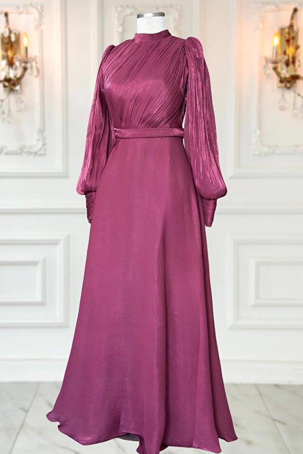 Zen Abiye Elbise vişne - 3