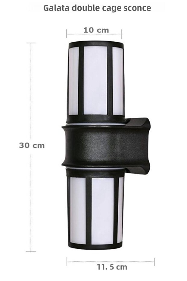 Garden Lighting Zita Galata Caged Double Sconce 30cm Garden Wall Garage Road Lamps