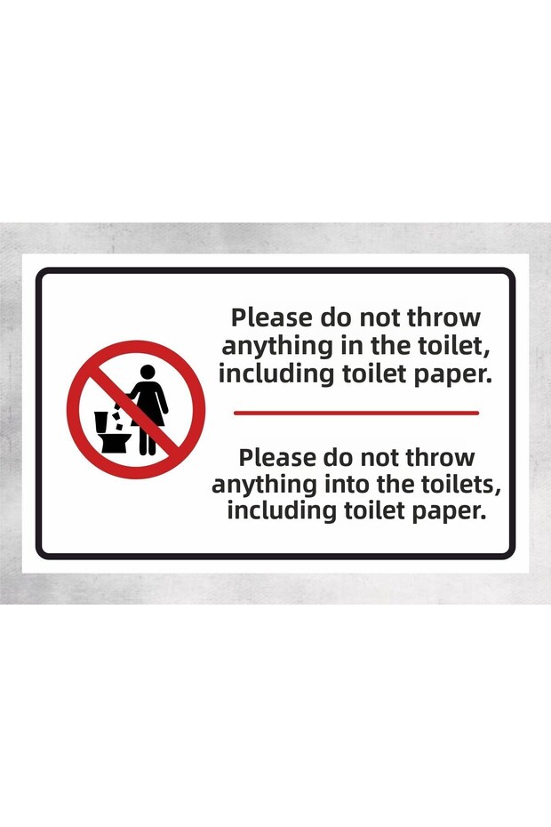 Please Do Not Use Toilet Toilet Paper Sign Board 27X17 cm Polycarbonate -White