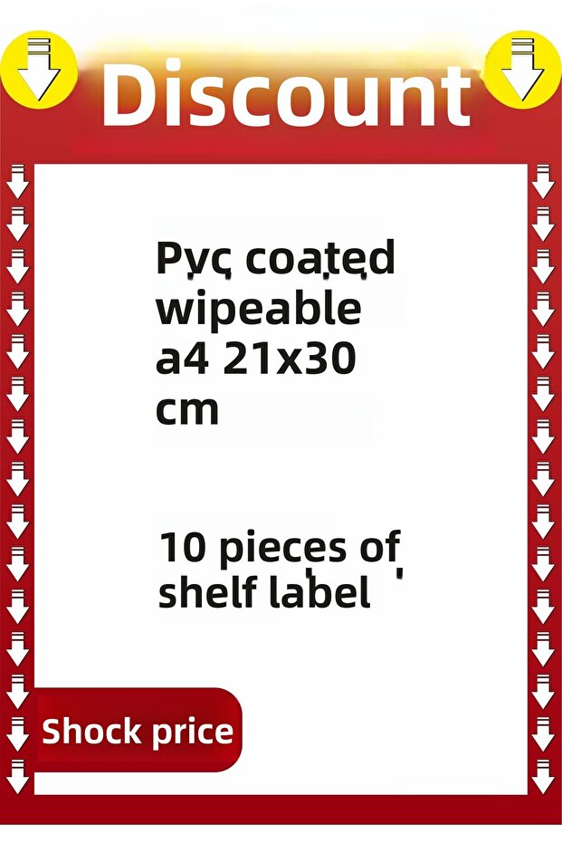 A4 21X30 cm Clearance Label - 10 Pieces Shelf Front Erasable Pvc Coated