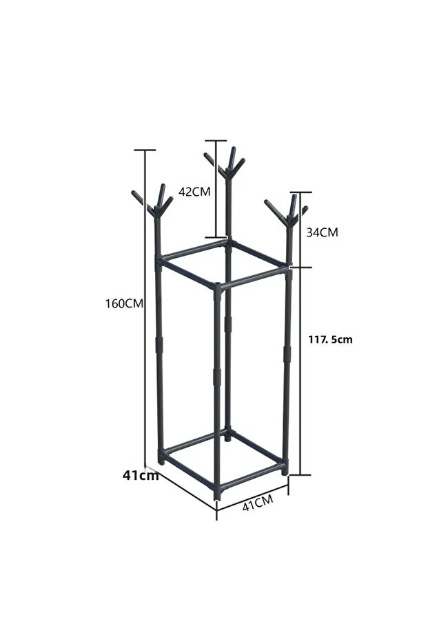 Multi Functional Rectangular Floor To Ceiling Clothes Hanger with Hat,Bag Storage Rack Hanger Can... - 8
